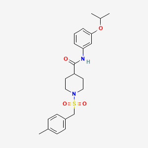 molecular formula C23H30N2O4S B11332454 1-[(4-methylbenzyl)sulfonyl]-N-[3-(propan-2-yloxy)phenyl]piperidine-4-carboxamide 