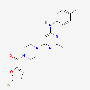 molecular formula C21H22BrN5O2 B11332478 (5-Bromofuran-2-yl)(4-(2-methyl-6-(p-tolylamino)pyrimidin-4-yl)piperazin-1-yl)methanone 