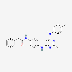 N-[4-({2-methyl-6-[(4-methylphenyl)amino]pyrimidin-4-yl}amino)phenyl]-2-phenylacetamide