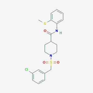 1-[(3-chlorobenzyl)sulfonyl]-N-[2-(methylsulfanyl)phenyl]piperidine-4-carboxamide