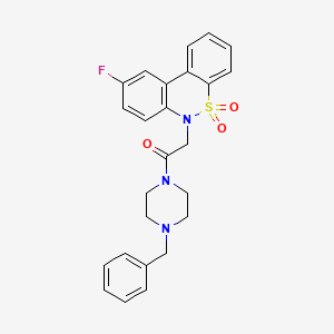 1-(4-Benzyl-1-piperazinyl)-2-(9-fluoro-5,5-dioxido-6H-dibenzo[C,E][1,2]thiazin-6-YL)ethanone