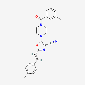 5-{4-[(3-methylphenyl)carbonyl]piperazin-1-yl}-2-[(E)-2-(4-methylphenyl)ethenyl]-1,3-oxazole-4-carbonitrile