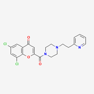 molecular formula C21H19Cl2N3O3 B11332504 6,8-dichloro-2-({4-[2-(pyridin-2-yl)ethyl]piperazin-1-yl}carbonyl)-4H-chromen-4-one 