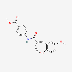 molecular formula C20H17NO5 B11332512 Methyl 4-{[(7-methoxy-1-benzoxepin-4-yl)carbonyl]amino}benzoate 