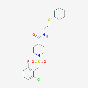 1-[(2-chloro-6-fluorobenzyl)sulfonyl]-N-[2-(cyclohexylsulfanyl)ethyl]piperidine-4-carboxamide