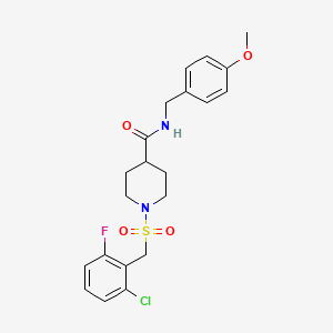 molecular formula C21H24ClFN2O4S B11332542 1-[(2-chloro-6-fluorobenzyl)sulfonyl]-N-(4-methoxybenzyl)piperidine-4-carboxamide 