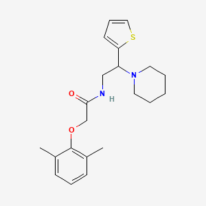 molecular formula C21H28N2O2S B11332548 2-(2,6-dimethylphenoxy)-N-[2-(piperidin-1-yl)-2-(thiophen-2-yl)ethyl]acetamide 