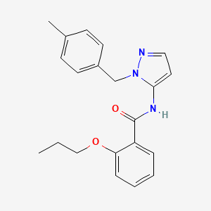 molecular formula C21H23N3O2 B11332552 N-[1-(4-methylbenzyl)-1H-pyrazol-5-yl]-2-propoxybenzamide 