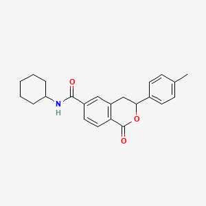 molecular formula C23H25NO3 B11332572 N-cyclohexyl-3-(4-methylphenyl)-1-oxo-3,4-dihydro-1H-isochromene-6-carboxamide 