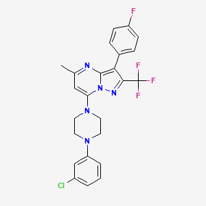 7-[4-(3-Chlorophenyl)piperazin-1-yl]-3-(4-fluorophenyl)-5-methyl-2-(trifluoromethyl)pyrazolo[1,5-a]pyrimidine