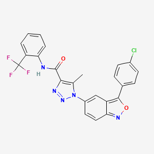 molecular formula C24H15ClF3N5O2 B11332601 1-[3-(4-chlorophenyl)-2,1-benzoxazol-5-yl]-5-methyl-N-[2-(trifluoromethyl)phenyl]-1H-1,2,3-triazole-4-carboxamide 