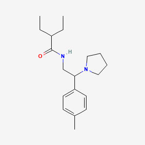 molecular formula C19H30N2O B11332632 2-ethyl-N-[2-(4-methylphenyl)-2-(pyrrolidin-1-yl)ethyl]butanamide 