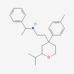 {2-[4-(4-Methylphenyl)-2-(propan-2-YL)oxan-4-YL]ethyl}(1-phenylethyl)amine