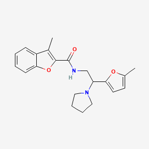 3-methyl-N-[2-(5-methylfuran-2-yl)-2-(pyrrolidin-1-yl)ethyl]-1-benzofuran-2-carboxamide