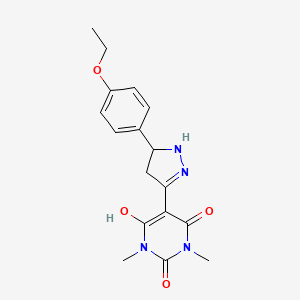 5-[5-(4-ethoxyphenyl)pyrazolidin-3-ylidene]-1,3-dimethylpyrimidine-2,4,6(1H,3H,5H)-trione