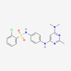 2-chloro-N-(4-((6-(dimethylamino)-2-methylpyrimidin-4-yl)amino)phenyl)benzenesulfonamide