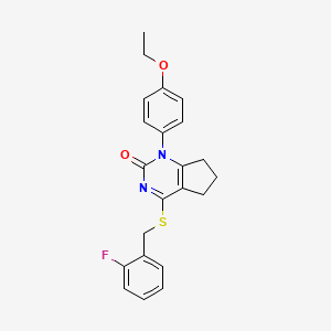 1-(4-ethoxyphenyl)-4-[(2-fluorobenzyl)sulfanyl]-1,5,6,7-tetrahydro-2H-cyclopenta[d]pyrimidin-2-one