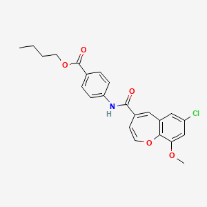 molecular formula C23H22ClNO5 B11332731 Butyl 4-{[(7-chloro-9-methoxy-1-benzoxepin-4-yl)carbonyl]amino}benzoate 