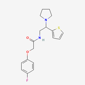 molecular formula C18H21FN2O2S B11332750 2-(4-fluorophenoxy)-N-[2-(pyrrolidin-1-yl)-2-(thiophen-2-yl)ethyl]acetamide 