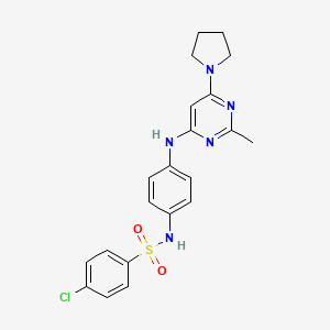 4-chloro-N-(4-((2-methyl-6-(pyrrolidin-1-yl)pyrimidin-4-yl)amino)phenyl)benzenesulfonamide