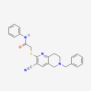 2-[(6-benzyl-3-cyano-5,6,7,8-tetrahydro-1,6-naphthyridin-2-yl)sulfanyl]-N-phenylacetamide