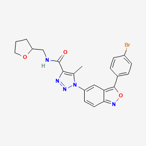 molecular formula C22H20BrN5O3 B11332794 1-[3-(4-bromophenyl)-2,1-benzoxazol-5-yl]-5-methyl-N-(tetrahydrofuran-2-ylmethyl)-1H-1,2,3-triazole-4-carboxamide 