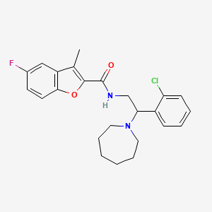 molecular formula C24H26ClFN2O2 B11332800 N-[2-(azepan-1-yl)-2-(2-chlorophenyl)ethyl]-5-fluoro-3-methyl-1-benzofuran-2-carboxamide 