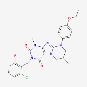 3-[(2-chloro-6-fluorophenyl)methyl]-9-(4-ethoxyphenyl)-1,7-dimethyl-1H,2H,3H,4H,6H,7H,8H,9H-pyrimido[1,2-g]purine-2,4-dione