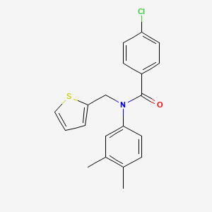 molecular formula C20H18ClNOS B11332817 4-chloro-N-(3,4-dimethylphenyl)-N-(thiophen-2-ylmethyl)benzamide 