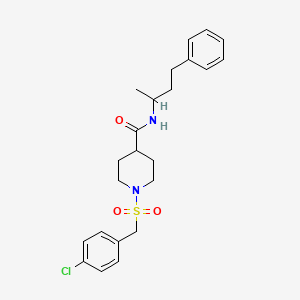 molecular formula C23H29ClN2O3S B11332832 1-[(4-chlorobenzyl)sulfonyl]-N-(4-phenylbutan-2-yl)piperidine-4-carboxamide 