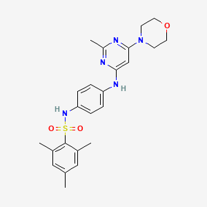 2,4,6-trimethyl-N-(4-((2-methyl-6-morpholinopyrimidin-4-yl)amino)phenyl)benzenesulfonamide