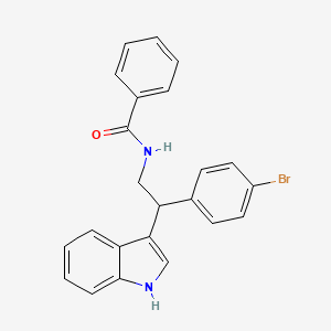 molecular formula C23H19BrN2O B11332861 N-[2-(4-bromophenyl)-2-(1H-indol-3-yl)ethyl]benzamide 