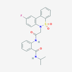 2-{[(9-fluoro-5,5-dioxido-6H-dibenzo[c,e][1,2]thiazin-6-yl)acetyl]amino}-N-isopropylbenzamide