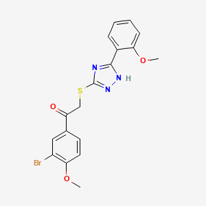 1-(3-bromo-4-methoxyphenyl)-2-{[5-(2-methoxyphenyl)-4H-1,2,4-triazol-3-yl]sulfanyl}ethanone