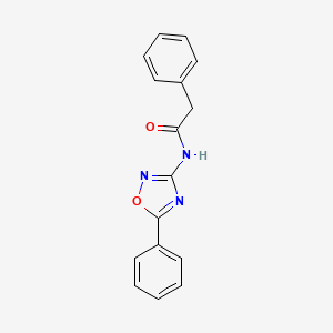 molecular formula C16H13N3O2 B11332903 2-phenyl-N-(5-phenyl-1,2,4-oxadiazol-3-yl)acetamide 