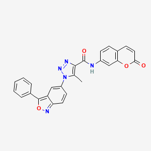 5-methyl-N-(2-oxo-2H-chromen-7-yl)-1-(3-phenyl-2,1-benzoxazol-5-yl)-1H-1,2,3-triazole-4-carboxamide