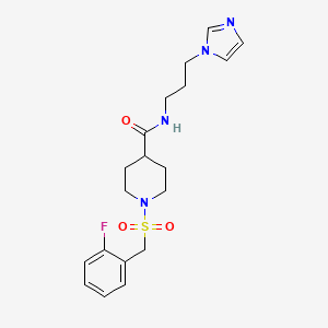 1-[(2-fluorobenzyl)sulfonyl]-N-[3-(1H-imidazol-1-yl)propyl]piperidine-4-carboxamide