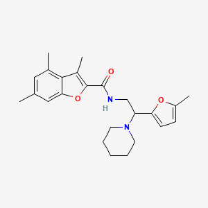 3,4,6-trimethyl-N-[2-(5-methylfuran-2-yl)-2-(piperidin-1-yl)ethyl]-1-benzofuran-2-carboxamide