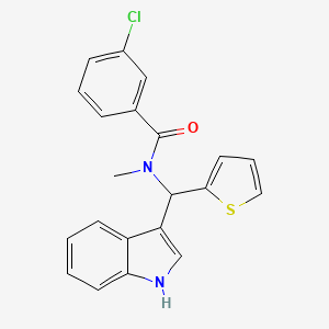 3-chloro-N-[1H-indol-3-yl(thiophen-2-yl)methyl]-N-methylbenzamide