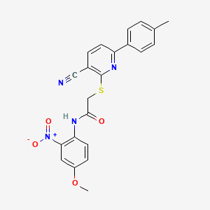 2-{[3-cyano-6-(4-methylphenyl)pyridin-2-yl]sulfanyl}-N-(4-methoxy-2-nitrophenyl)acetamide