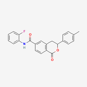 molecular formula C23H18FNO3 B11332988 N-(2-fluorophenyl)-3-(4-methylphenyl)-1-oxo-3,4-dihydro-1H-isochromene-6-carboxamide 