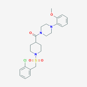 {1-[(2-Chlorobenzyl)sulfonyl]piperidin-4-yl}[4-(2-methoxyphenyl)piperazin-1-yl]methanone