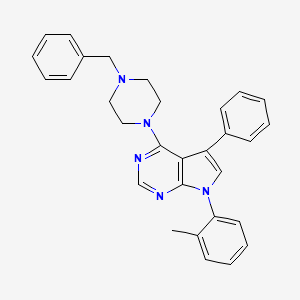 molecular formula C30H29N5 B11333065 4-(4-benzylpiperazin-1-yl)-7-(2-methylphenyl)-5-phenyl-7H-pyrrolo[2,3-d]pyrimidine 