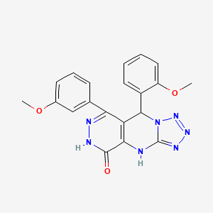 8-(2-methoxyphenyl)-10-(3-methoxyphenyl)-2,4,5,6,7,11,12-heptazatricyclo[7.4.0.03,7]trideca-1(9),3,5,10-tetraen-13-one