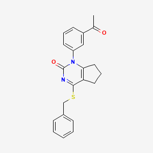 1-(3-acetylphenyl)-4-(benzylsulfanyl)-1,5,6,7-tetrahydro-2H-cyclopenta[d]pyrimidin-2-one