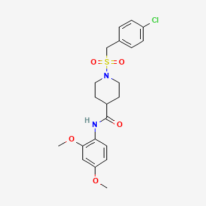 molecular formula C21H25ClN2O5S B11333107 1-[(4-chlorobenzyl)sulfonyl]-N-(2,4-dimethoxyphenyl)piperidine-4-carboxamide 