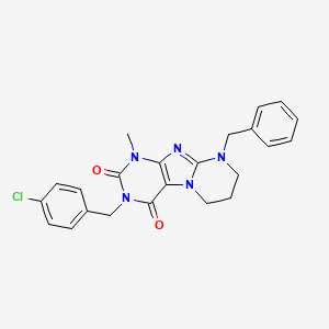 9-benzyl-3-[(4-chlorophenyl)methyl]-1-methyl-7,8-dihydro-6H-purino[7,8-a]pyrimidine-2,4-dione