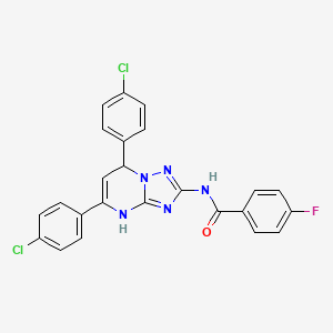 N-[5,7-bis(4-chlorophenyl)-4,7-dihydro[1,2,4]triazolo[1,5-a]pyrimidin-2-yl]-4-fluorobenzamide