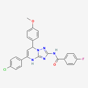 N-[5-(4-chlorophenyl)-7-(4-methoxyphenyl)-4,7-dihydro[1,2,4]triazolo[1,5-a]pyrimidin-2-yl]-4-fluorobenzamide