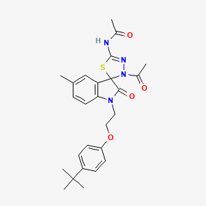 N-{3'-acetyl-1-[2-(4-tert-butylphenoxy)ethyl]-5-methyl-2-oxo-1,2-dihydro-3'H-spiro[indole-3,2'-[1,3,4]thiadiazol]-5'-yl}acetamide